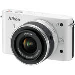 Nikon 1 J1 Mirrorless Digital Camera with 10-30mm VR Zoom Lens (White)