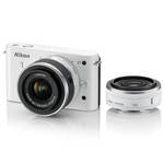 Nikon 1 J1 Mirrorless Digital Camera with 10mm WA/10-30mm Zoom Lens (White)