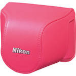 Nikon Leather Body Case Set for Nikon 1 J1 Camera with 10-30mm Lens (Pink)