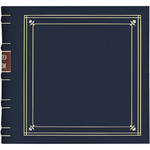 Pioneer Photo Albums Leather Photo Album for 200 4 x 6" Photos, Bi-Directional with Memo Area (Navy Blue)