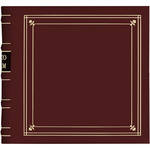 Pioneer Photo Albums Leather Photo Album for 200 4 x 6" Photos, Bi-Directional with Memo Area (Burgundy)
