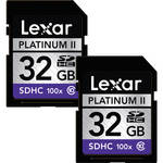 Lexar 32GB SDHC Memory Card Platinum II Class 10 - 2 Pack