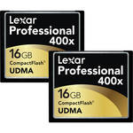Lexar 16GB Professional 400x Compact Flash Card - 2 Pack