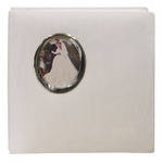 Pioneer Photo Albums Wedding Album - White Moire Fabric Cover (Silver Oval Frame)