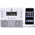 Pyle Home Enhanced iPod/iPhone Alarm Clock Speaker System with AM/FM Radio (White)