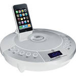Pyle Home iPhone/iPod FM Radio Receiver with CD Player & Alarm Clock (White)