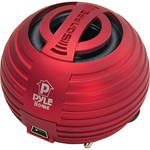 Pyle Home Bass Expanding Chainable Rechargeable Mini Speakers (Red)