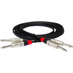 Hosa Technology Pro Stereo Dual REAN 1/4" M to 1/4" M TS Cable - 20'