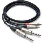 Hosa Technology HPR-001.5X2 Dual 1/4" TS Male to Dual RCA Male Stereo Audio Cable (1.5')