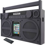 iHome iP4 Portable FM Stereo Boombox for iPhone / iPod (Gray)