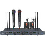 Pyle Pro PDWM7300 4-Channel Wireless UHF Microphone System
