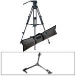 Libec LS-22DV 2-Stage Aluminum Tripod with H22DV Video Head & DL-3 Dolly Kit