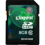 Kingston 8GB SDHC Memory Card Class 10