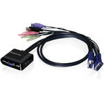 Iogear 2-Port USB Cable KVM Switch with File Transfer