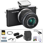 Olympus E-PM1 Mirrorless Micro Four Thirds Digital Camera Kit with 14-42mm f/3.5 - 5.6 II Lens and Basic Accessories (Black)
