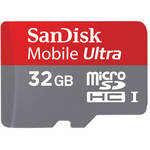 SanDisk 32GB microSDHC Memory Card Mobile Ultra Class 6 With SD Adapter