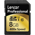 Lexar 8GB SDHC Professional 400x Class 10 UHS-I Memory Card