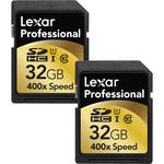 Lexar 32 GB SDHC Memory Card Professional Class 10 UHS-I - 2-Pack