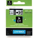 Dymo Standard D1 Labels (Black Print, Clear Tape - 1/4" x 23')