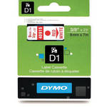 Dymo Standard D1 Labels (Red Print, White Tape - 3/8" x 23')