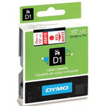 Dymo Standard D1 Labels (Red Print, White Tape - 1/2" x 23')