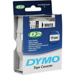 Dymo Polyester D2 Tape (Black Print, White Tape - 3/4" x 32')