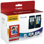 Canon PG-240XL/CL-241XL Black & Color Ink Cartridges and GP-502 (4 x 6", 50 Sheets) Paper Set
