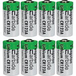 ExtremeBeam CR123A 3.0V Long-Life Lithium Battery Pack (8 Pack)