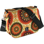 Capturing Couture Bohemian Rhapsody Camera Bag (Printed Design in Orange with Cream, Green, Gold, Brown Accents)