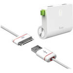 iLuv RockWall Combo Dual USB Wall Charger + Charge / Sync Cable (White)