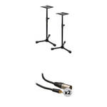B&H Photo Studio Monitor Stands Kit with XLR to RCA Cables
