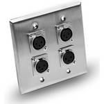 Hosa Technology Dual-Gang Quad Neutrik XLR3F Pro Wall Plate