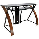 Bell'O CD8841 Computer Desk with Curved Wood Sides (Espresso Finish)