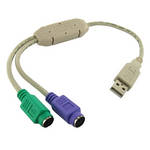 Comprehensive 1' (0.3 m) USB To Dual PS/2 Adapter
