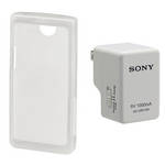 Sony AC-U501AD USB Charging Adapter & LCJ-TSA/W Case for 4 or 8 GB Bloggie Touch Camera B&H Kit