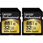 Lexar 32GB SDHC Memory Card Professional Class 10 UHS-I (2 Pack)