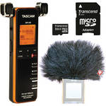 Tascam DR-08 + Rycote Mini Windjammer Portable Recording Bundle