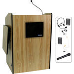 AmpliVox Sound Systems SW3235-MO Wireless Multimedia Presentation Podium (Medium Oak)