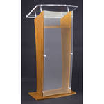 AmpliVox Sound Systems SN3500 Wood & Acrylic Floor Lectern (Amber Mahogany)