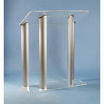 AmpliVox Sound Systems SN3525 4-Post Contemporary Acrylic & Aluminum Floor Lectern