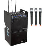 VocoPro traveler battery powered PA system 3 wireless/recorder/subwoofer