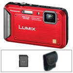 Panasonic Lumix DMC-TS20 Digital Camera (Red) with Basic Accessory Kit