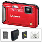 Panasonic Lumix DMC-TS20 Digital Camera Deluxe Accessory Kit (Red)