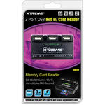 Xtreme Cables 3 Port USB 2.0 Hub with Card Reader