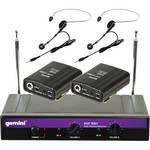 Gemini VHF-2001HL Dual VHF Wireless Headset & Lavalier Microphone System