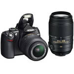 Nikon D5000 SLR Camera Kit 18-55mm & 55-300mm VR Lenses with Deluxe Kit