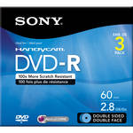 Sony 2.8 GB Double Sided DVD-R w/ Hangtab (3-Pack)