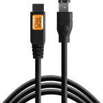 Tether Tools 15' FIREWIRE 800/400 9-P to 6-P CBL/BK