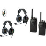 Eartec 2-User SC-1000 Two-Way Radio with Proline Double Inline PTT Headsets