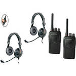 Eartec 2-User SC-1000 Two-Way Radio with Slimline Double Inline PTT Headsets